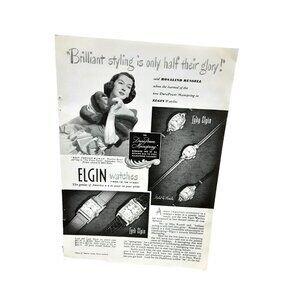 1948 Elgin Watches Timed To The Stars Watch Original Print Ad 40s